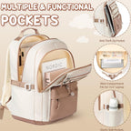 Beige Bright Pack 3-Peice WaterProof School BackPack Set