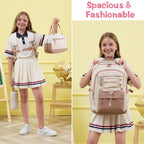 Beige Bright Pack 3-Peice WaterProof School BackPack Set