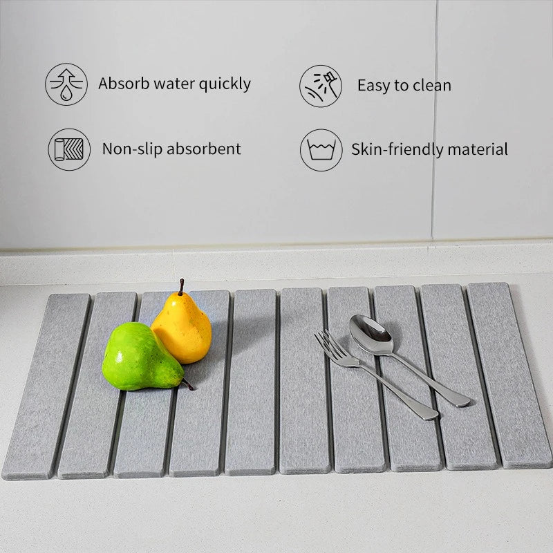 Instant-Dry Foldable Stone Kitchen Mat