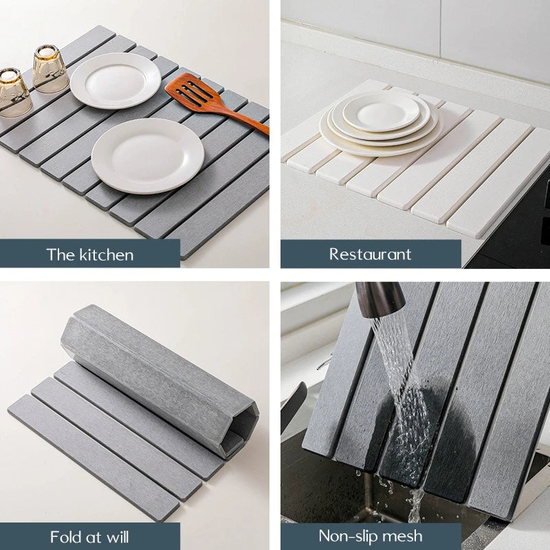 Instant-Dry Foldable Stone Kitchen Mat