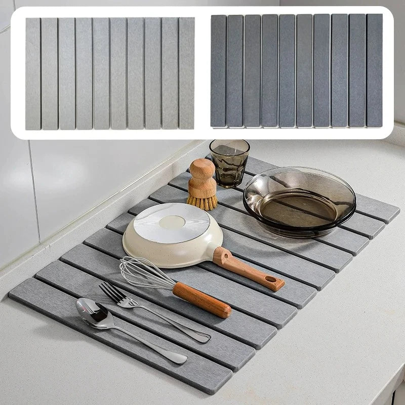 Instant-Dry Foldable Stone Kitchen Mat